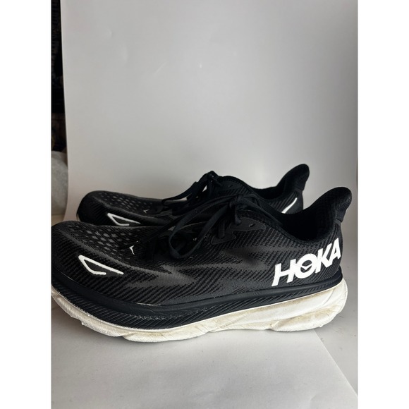 Hoka Clifton 9 Wide Womens 11D Black White Running Shoes 1132211 BWHT main image 0